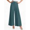 image:imagePRETTYGARDEN Womens Spring Wide Leg Palazzo Pants 2026 Trendy Loose Button High Waist Pleated Work Business Casual TrousersBlue Green