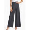 image:imagePRETTYGARDEN Womens Spring Wide Leg Palazzo Pants 2026 Trendy Loose Button High Waist Pleated Work Business Casual TrousersDark Grey