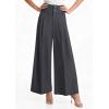 image:imagePRETTYGARDEN Womens Spring Wide Leg Palazzo Pants 2026 Trendy Loose Button High Waist Pleated Work Business Casual TrousersDark Grey