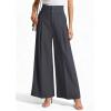 image:imagePRETTYGARDEN Womens Spring Wide Leg Palazzo Pants 2026 Trendy Loose Button High Waist Pleated Work Business Casual TrousersDark Grey
