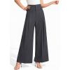 image:imagePRETTYGARDEN Womens Spring Wide Leg Palazzo Pants 2026 Trendy Loose Button High Waist Pleated Work Business Casual TrousersDark Grey