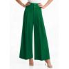 image:imagePRETTYGARDEN Womens Spring Wide Leg Palazzo Pants 2026 Trendy Loose Button High Waist Pleated Work Business Casual TrousersGreen