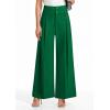 image:imagePRETTYGARDEN Womens Spring Wide Leg Palazzo Pants 2026 Trendy Loose Button High Waist Pleated Work Business Casual TrousersGreen