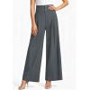 image:imagePRETTYGARDEN Womens Spring Wide Leg Palazzo Pants 2026 Trendy Loose Button High Waist Pleated Work Business Casual TrousersGrey