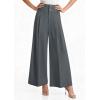 image:imagePRETTYGARDEN Womens Spring Wide Leg Palazzo Pants 2026 Trendy Loose Button High Waist Pleated Work Business Casual TrousersGrey