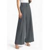 image:imagePRETTYGARDEN Womens Spring Wide Leg Palazzo Pants 2026 Trendy Loose Button High Waist Pleated Work Business Casual TrousersGrey