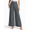 image:imagePRETTYGARDEN Womens Spring Wide Leg Palazzo Pants 2026 Trendy Loose Button High Waist Pleated Work Business Casual TrousersGrey