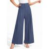 image:imagePRETTYGARDEN Womens Spring Wide Leg Palazzo Pants 2026 Trendy Loose Button High Waist Pleated Work Business Casual TrousersGrey Blue