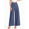 image:imagePRETTYGARDEN Womens Spring Wide Leg Palazzo Pants 2026 Trendy Loose Button High Waist Pleated Work Business Casual TrousersGrey Blue