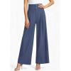 image:imagePRETTYGARDEN Womens Spring Wide Leg Palazzo Pants 2026 Trendy Loose Button High Waist Pleated Work Business Casual TrousersGrey Blue