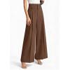 image:imagePRETTYGARDEN Womens Spring Wide Leg Palazzo Pants 2026 Trendy Loose Button High Waist Pleated Work Business Casual TrousersLight Brown
