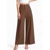 image:imagePRETTYGARDEN Womens Spring Wide Leg Palazzo Pants 2026 Trendy Loose Button High Waist Pleated Work Business Casual TrousersLight Brown