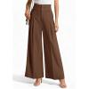 image:imagePRETTYGARDEN Womens Spring Wide Leg Palazzo Pants 2026 Trendy Loose Button High Waist Pleated Work Business Casual TrousersLight Brown