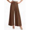 image:imagePRETTYGARDEN Womens Spring Wide Leg Palazzo Pants 2026 Trendy Loose Button High Waist Pleated Work Business Casual TrousersLight Brown