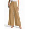 image:imagePRETTYGARDEN Womens Spring Wide Leg Palazzo Pants 2026 Trendy Loose Button High Waist Pleated Work Business Casual TrousersLight Khaki