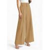 image:imagePRETTYGARDEN Womens Spring Wide Leg Palazzo Pants 2026 Trendy Loose Button High Waist Pleated Work Business Casual TrousersLight Khaki