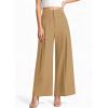 image:imagePRETTYGARDEN Womens Spring Wide Leg Palazzo Pants 2026 Trendy Loose Button High Waist Pleated Work Business Casual TrousersLight Khaki