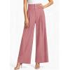 image:imagePRETTYGARDEN Womens Spring Wide Leg Palazzo Pants 2026 Trendy Loose Button High Waist Pleated Work Business Casual TrousersPink