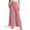 image:imagePRETTYGARDEN Womens Spring Wide Leg Palazzo Pants 2026 Trendy Loose Button High Waist Pleated Work Business Casual TrousersPink