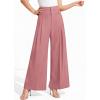 image:imagePRETTYGARDEN Womens Spring Wide Leg Palazzo Pants 2026 Trendy Loose Button High Waist Pleated Work Business Casual TrousersPink