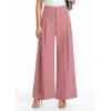 image:imagePRETTYGARDEN Womens Spring Wide Leg Palazzo Pants 2026 Trendy Loose Button High Waist Pleated Work Business Casual TrousersPink