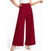 image:imagePRETTYGARDEN Womens Spring Wide Leg Palazzo Pants 2026 Trendy Loose Button High Waist Pleated Work Business Casual TrousersRed