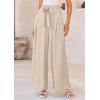 image:imagePRETTYGARDEN Womens Wide Leg Work Pants Business Casual High Waisted Loose Palazzo Trouser Summer ClothesBeige