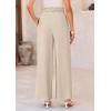 image:imagePRETTYGARDEN Womens Wide Leg Work Pants Business Casual High Waisted Loose Palazzo Trouser Summer ClothesBeige