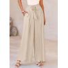 image:imagePRETTYGARDEN Womens Wide Leg Work Pants Business Casual High Waisted Loose Palazzo Trouser Summer ClothesBeige