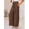 image:imagePRETTYGARDEN Womens Wide Leg Work Pants Business Casual High Waisted Loose Palazzo Trouser Summer ClothesBrown