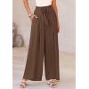 image:imagePRETTYGARDEN Womens Wide Leg Work Pants Business Casual High Waisted Loose Palazzo Trouser Summer ClothesBrown