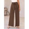 image:imagePRETTYGARDEN Womens Wide Leg Work Pants Business Casual High Waisted Loose Palazzo Trouser Summer ClothesBrown