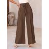 image:imagePRETTYGARDEN Womens Wide Leg Work Pants Business Casual High Waisted Loose Palazzo Trouser Summer ClothesBrown