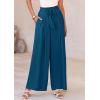image:imagePRETTYGARDEN Womens Wide Leg Work Pants Business Casual High Waisted Loose Palazzo Trouser Summer ClothesDark Blue