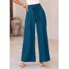 image:imagePRETTYGARDEN Womens Wide Leg Work Pants Business Casual High Waisted Loose Palazzo Trouser Summer ClothesDark Blue