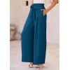 image:imagePRETTYGARDEN Womens Wide Leg Work Pants Business Casual High Waisted Loose Palazzo Trouser Summer ClothesDark Blue