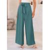 image:imagePRETTYGARDEN Womens Wide Leg Work Pants Business Casual High Waisted Loose Palazzo Trouser Summer ClothesSage Green