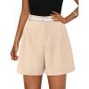 image:imagePRETTYGARDEN Shorts for Women Dressy 2026 Summer Elastic High Waisted Wide Leg Business Casual Work Shorts with PocketsApricot