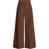 image:imagePRETTYGARDEN Womens Spring Wide Leg Palazzo Pants 2026 Trendy Loose Button High Waist Pleated Work Business Casual TrousersLight Brown