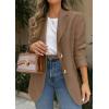 image:imagePRETTYGARDEN 2026 Blazers for Women Business Casual Long Sleeve Lapel Open Front Suit Jacket Work Blazer with PocketsBrown