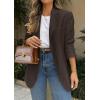 image:imagePRETTYGARDEN 2026 Blazers for Women Business Casual Long Sleeve Lapel Open Front Suit Jacket Work Blazer with PocketsCoffee