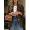 image:imagePRETTYGARDEN 2026 Blazers for Women Business Casual Long Sleeve Lapel Open Front Suit Jacket Work Blazer with PocketsDark Brown