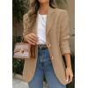 image:imagePRETTYGARDEN 2026 Blazers for Women Business Casual Long Sleeve Lapel Open Front Suit Jacket Work Blazer with PocketsDark Khaki