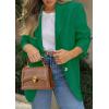 image:imagePRETTYGARDEN 2026 Blazers for Women Business Casual Long Sleeve Lapel Open Front Suit Jacket Work Blazer with PocketsGreen