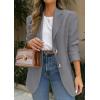 image:imagePRETTYGARDEN 2026 Blazers for Women Business Casual Long Sleeve Lapel Open Front Suit Jacket Work Blazer with PocketsGrey