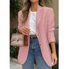image:imagePRETTYGARDEN 2026 Blazers for Women Business Casual Long Sleeve Lapel Open Front Suit Jacket Work Blazer with PocketsGrey Pink