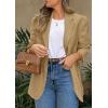 image:imagePRETTYGARDEN 2026 Blazers for Women Business Casual Long Sleeve Lapel Open Front Suit Jacket Work Blazer with PocketsKhaki