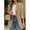 image:imagePRETTYGARDEN 2026 Blazers for Women Business Casual Long Sleeve Lapel Open Front Suit Jacket Work Blazer with PocketsKhaki