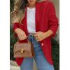 image:imagePRETTYGARDEN 2026 Blazers for Women Business Casual Long Sleeve Lapel Open Front Suit Jacket Work Blazer with PocketsRed