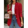 image:imagePRETTYGARDEN 2026 Blazers for Women Business Casual Long Sleeve Lapel Open Front Suit Jacket Work Blazer with PocketsRed